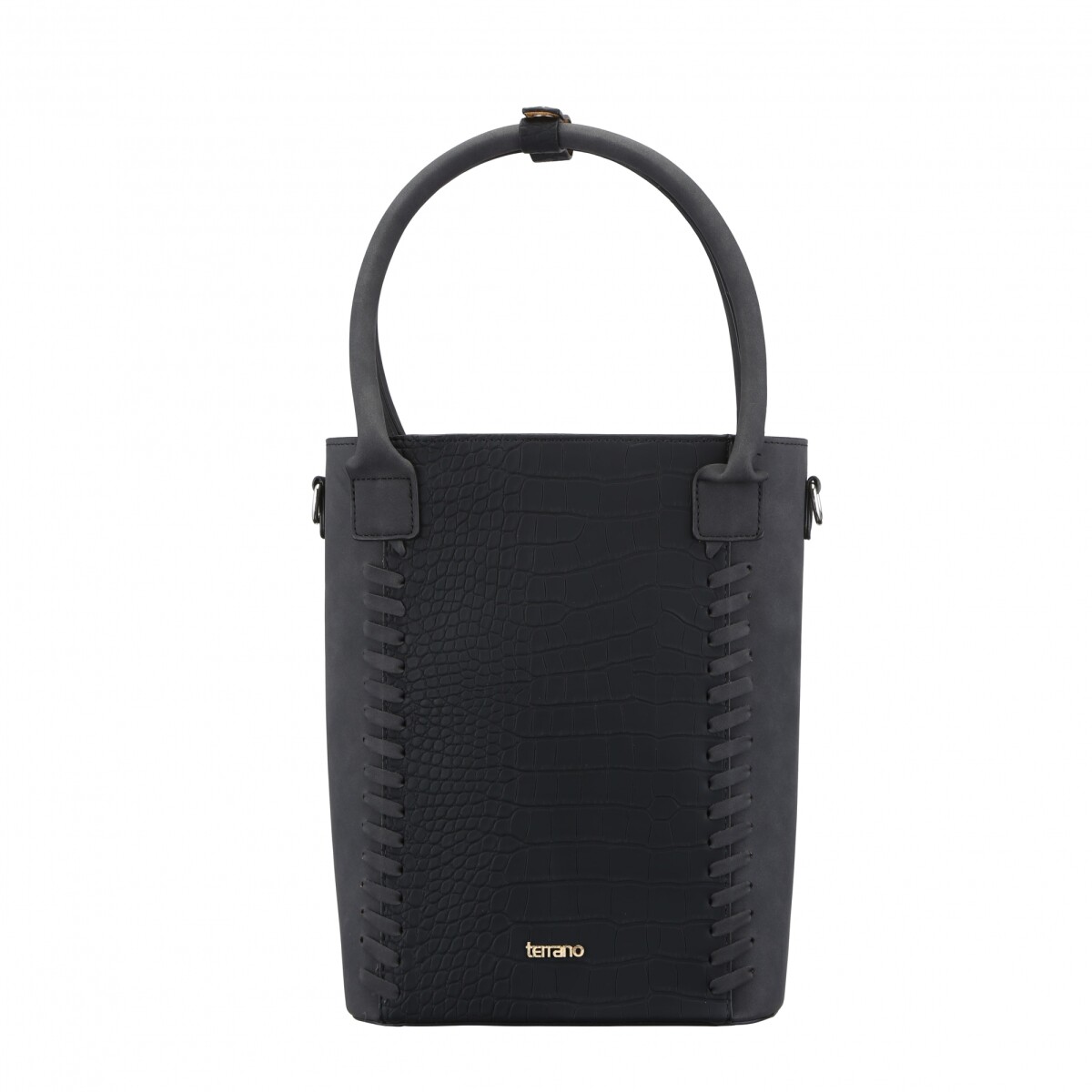 CARTERA MATERA TERRANO DE MANO - NEGRO CROCO 