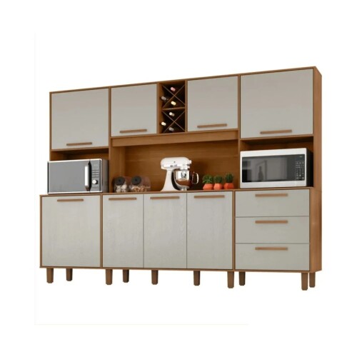 Kit de Cocina - 8 puertas 3 cajones - Apollo Cinamomo/Arena