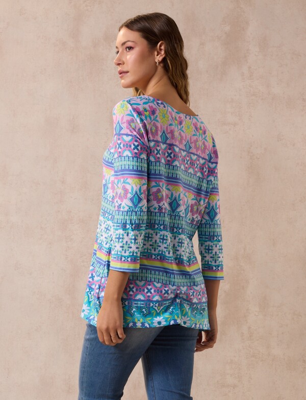 Blusa Print Flecos MULTI/ROSA