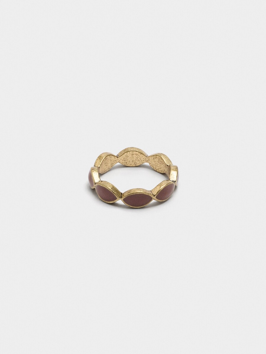 Anillo Con Esmalte marron