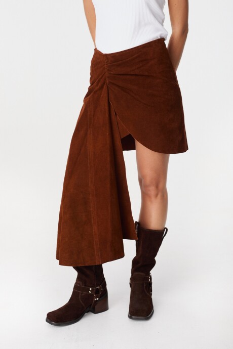 Falda Leather Lazo Marron