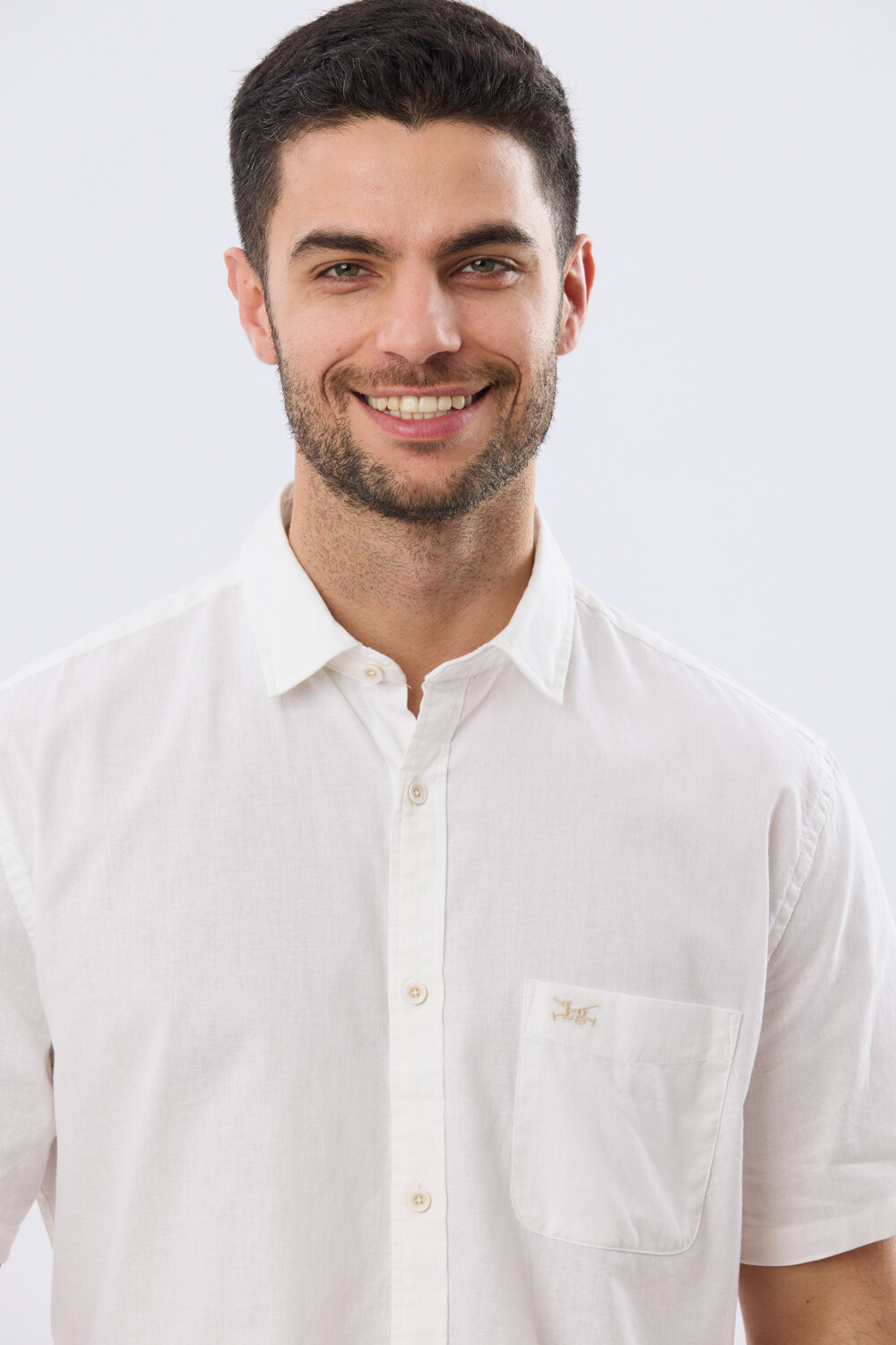 CAMISA LISA DE LINO Blanco