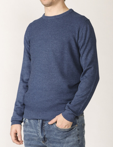 Sweater Harrington Label Azul Piedra