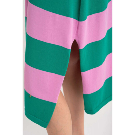 Vestido Tejido Rayado Verde