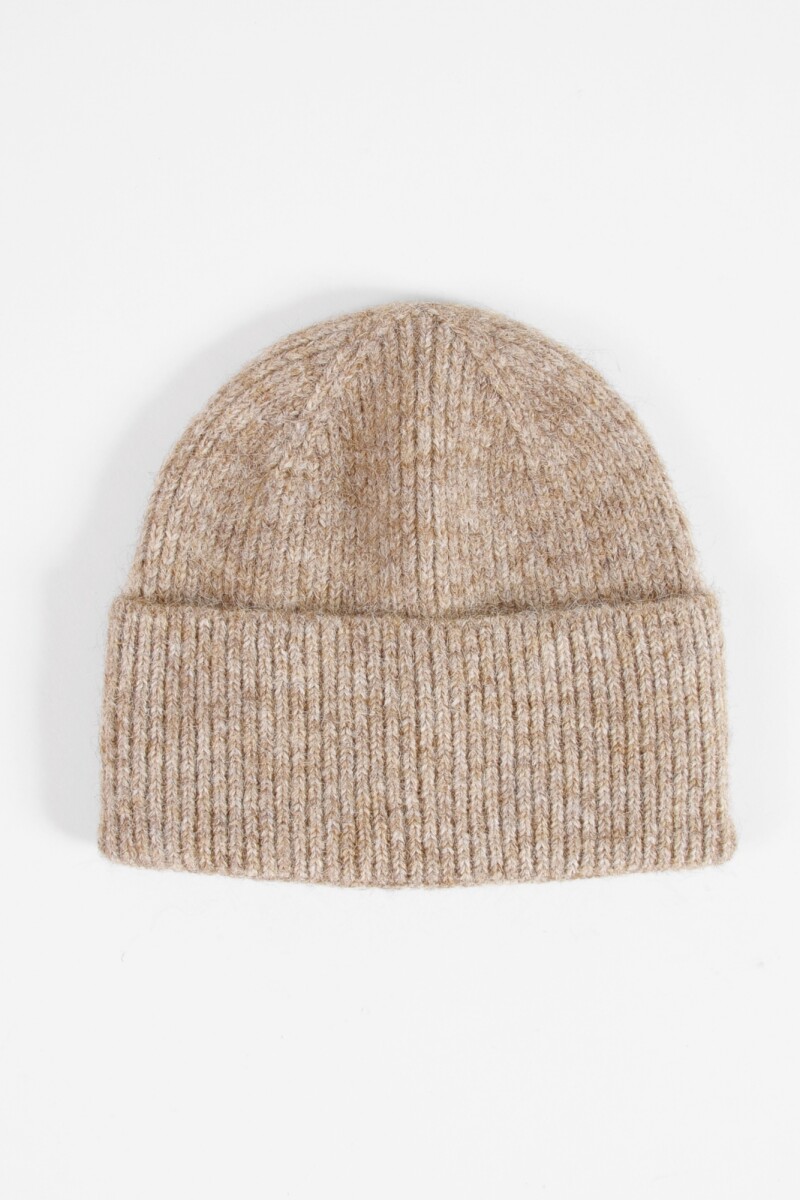 Gorro tejido ribbed tostado