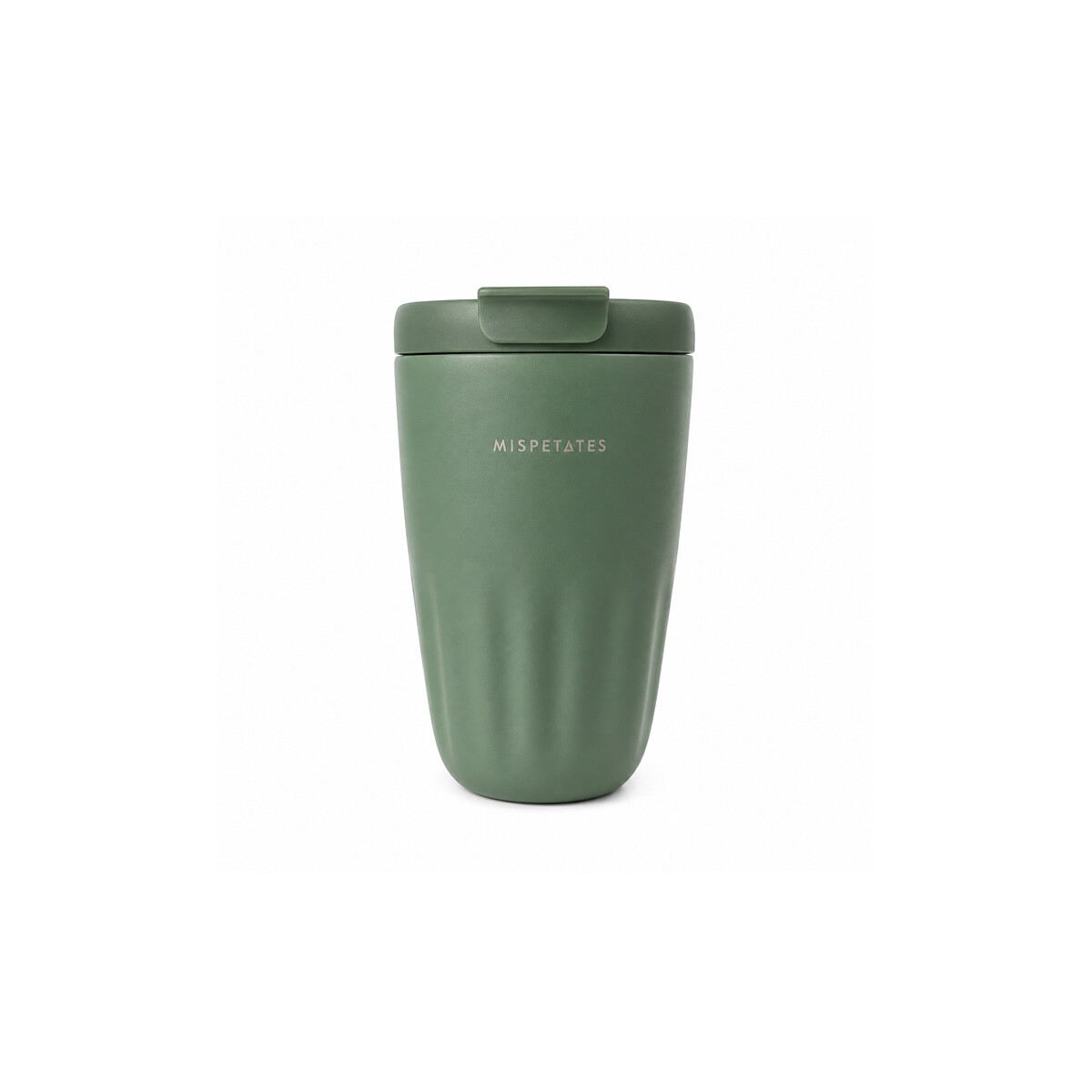 Vaso térmico acanalado con tapa 450ml - Verde 