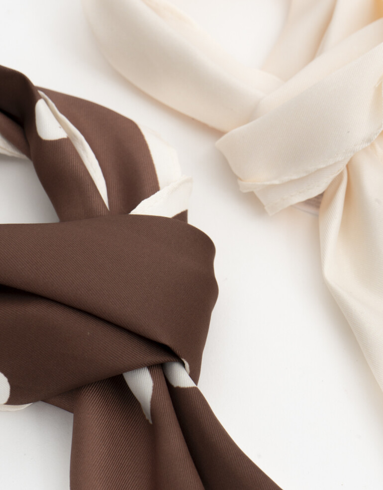 Pañuelos Raso Geométrico Set De Pañuelos De Raso - Marron Chocolate