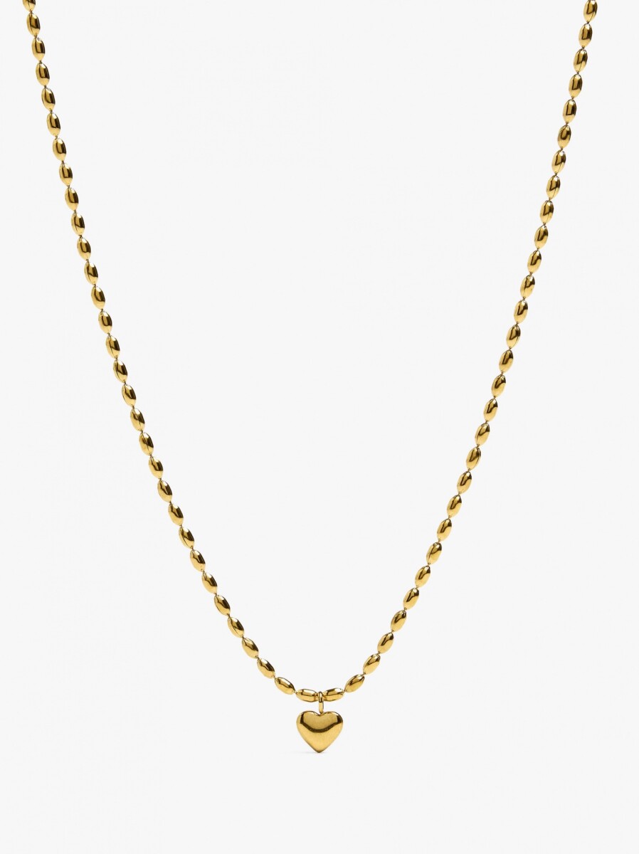 Collar Colgante De Corazón - Acero Inoxidable - dorado 