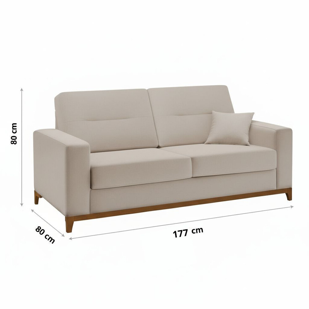 Sofá sillón 3 cuerpos - Patas en madera beige