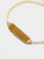Pulsera Ajustable Placa Con Cadenas dorado