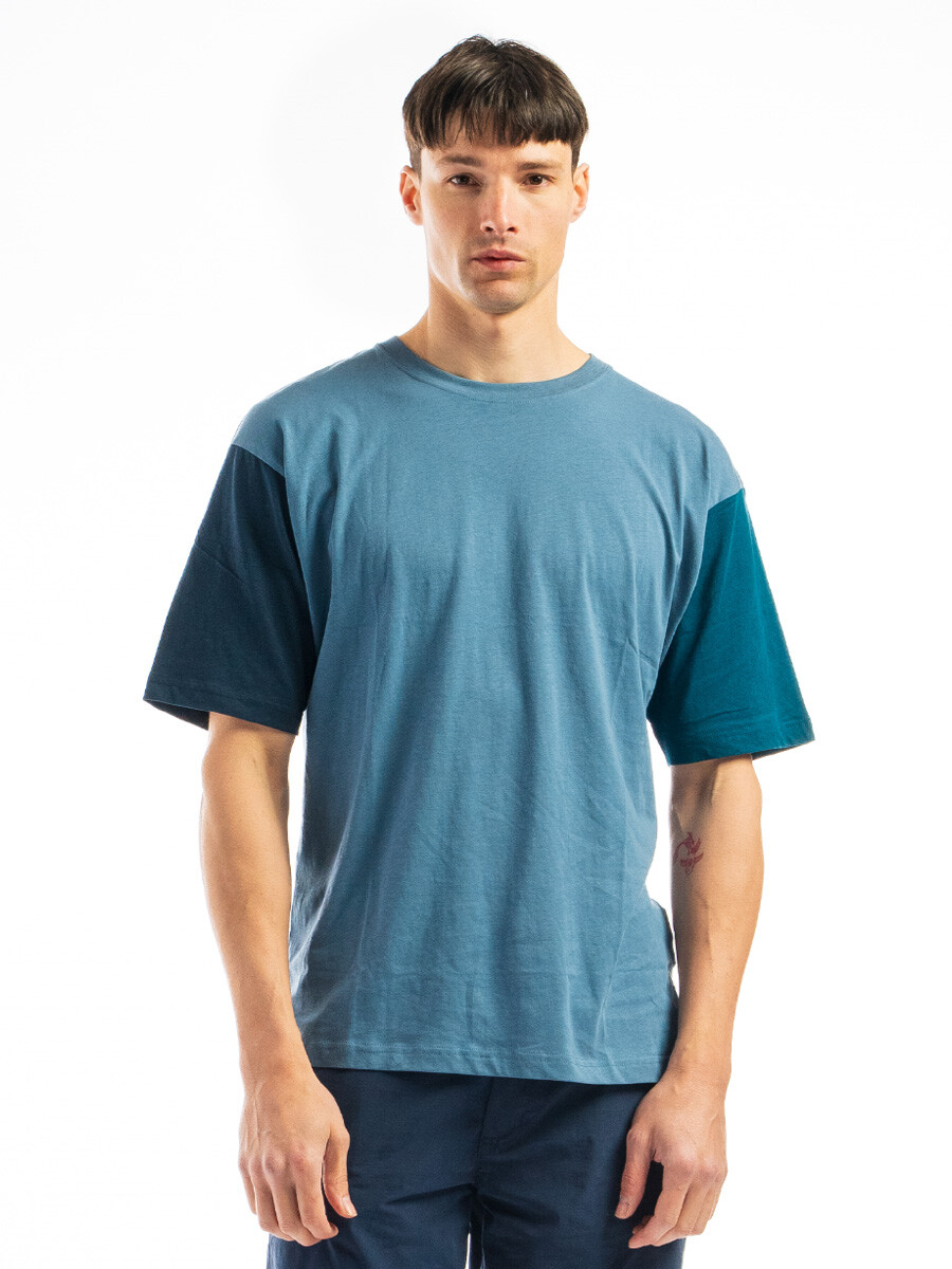 Remera Oversize Combinada - Jean 