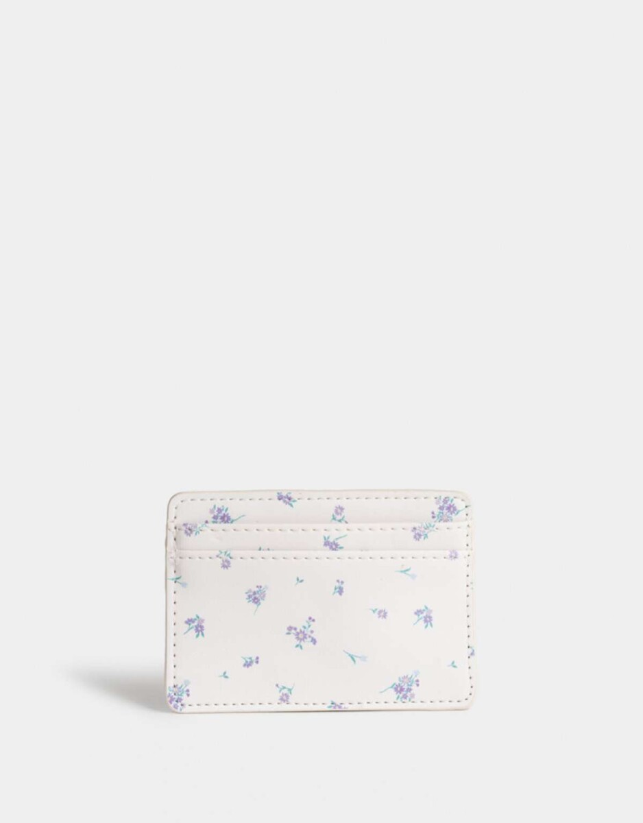 Tarjetero Doble Bolsillo - Estampado Flores 