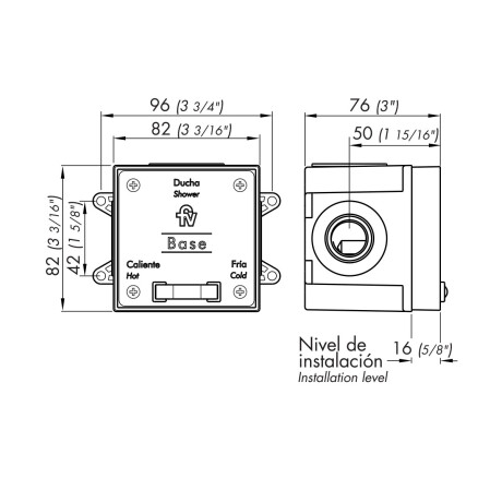 BASE UNIVERSAL PARA DUCHA DE EMPOTRAR SIN TRANSFERENCIA 000