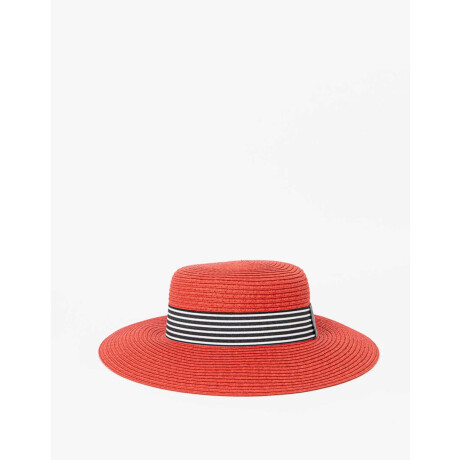 Sombrero Efecto Rafia Rojo Medio