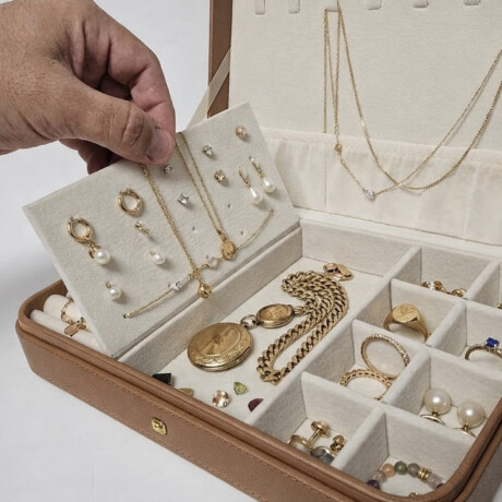 Joyero rectangular con hebilla - Grande 25x16x6cm Marron