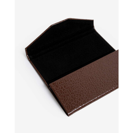 Estuche Plegable De Pu Crocco Marron Chocolate