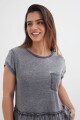 Remera peplum GRIS