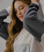 Polera Cozy Fleece Hoodie Mujer Classic Grey Heather