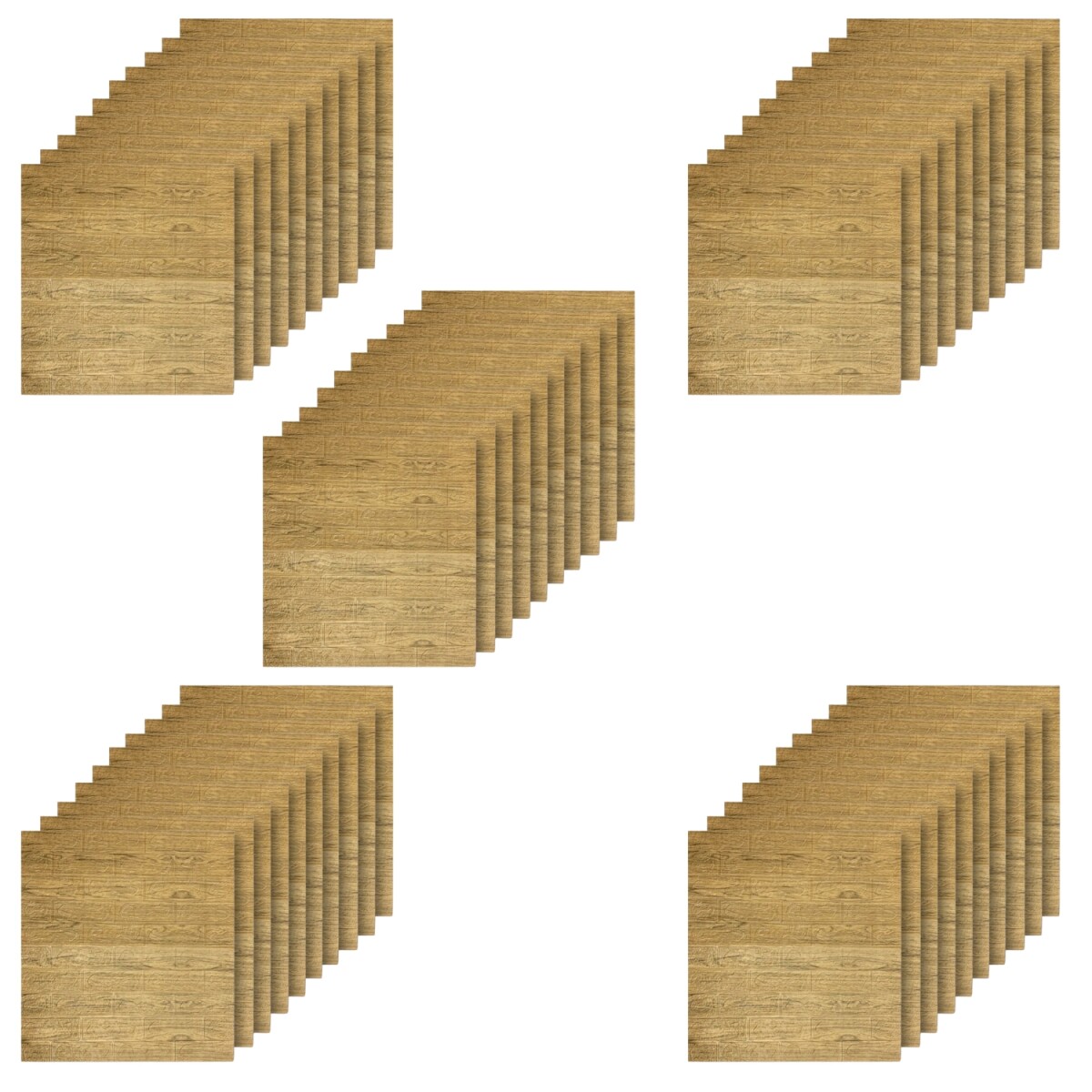 50 Placas Revestimiento Pared Autoadhesiva 70x77cm Promo X50 - Madera Marrón 