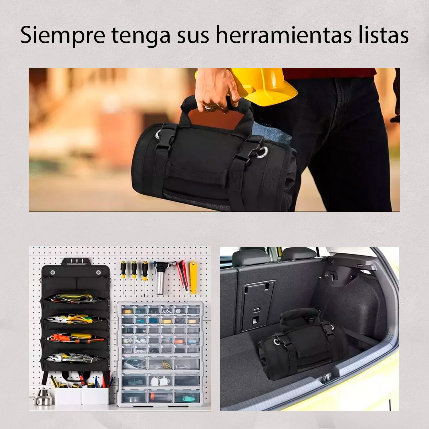 Bolso Herramientas Enrollable Organizador Práctico Negro — HTS