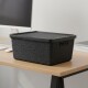 Set X6 Cajas organizadoras con tapa 16 lts NEGRO