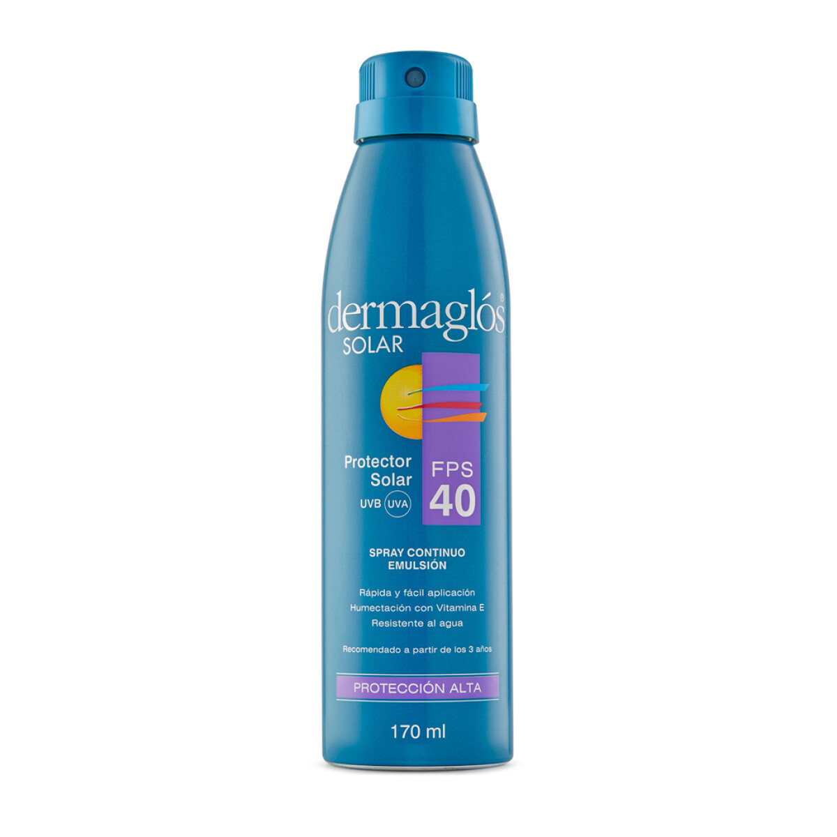 Dermaglos Protector Solar Spray FPS40 170 ml | Aplicación Rápida y Protección Solar