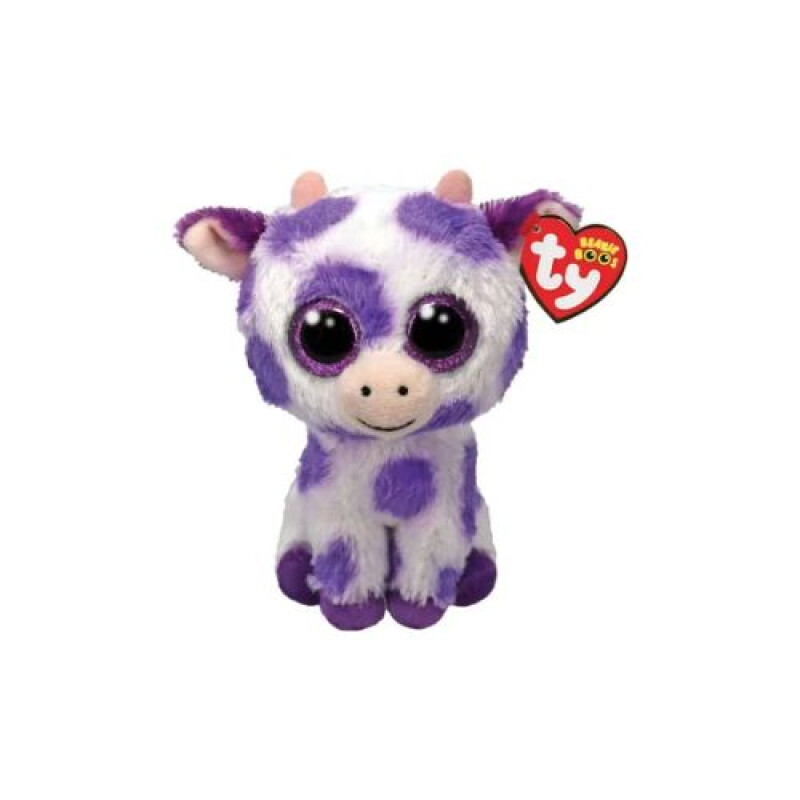 Beanie Boos regular Ethel vaca con manchas violetas Beanie Boos Regular Ethel Vaca Con Manchas Violetas