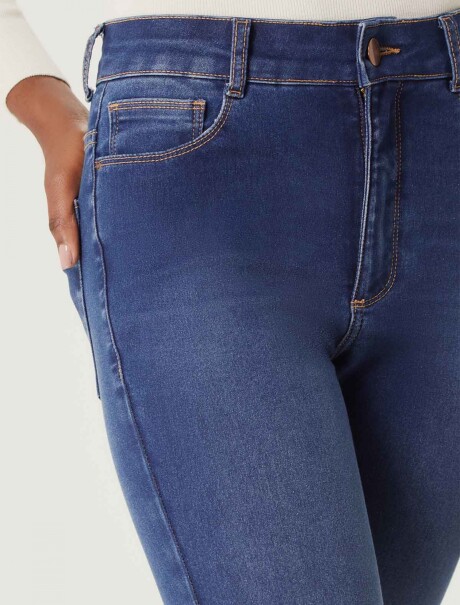 PANTALÓN DE JEAN CINTURA MEDIA SKINNY AZUL