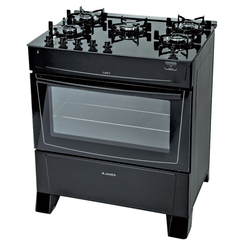 Cocina A Supergás James C695v Con 5 Hornallas Luz Horno Color Negro Cocina A Supergás James C695v Con 5 Hornallas Luz Horno Color Negro