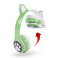 Auriculares Bluetooth Over-Ear Cat VZV-23M con Orejas y Led Verde