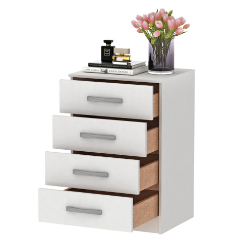 Comoda Cajonera Petit para Dormitorio o Living de 4 Cajones - FE - Blanco Comoda Cajonera Petit para Dormitorio o Living de 4 Cajones - FE - Blanco