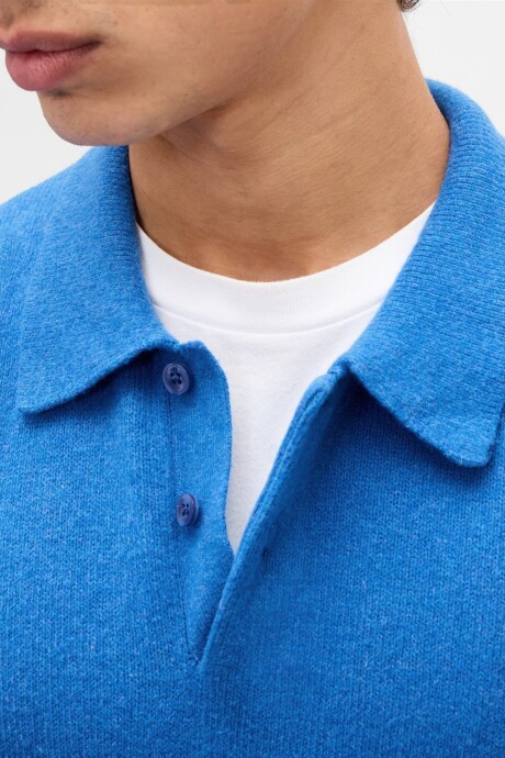 Buzo Tipo Polo Cashsoft Hombre Blue