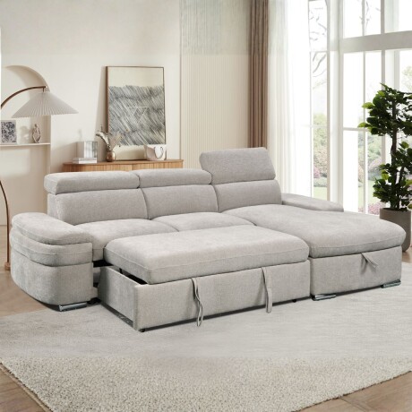 Rinconera Nikos - Tela Microfibra - Chaise derecho City 451 (Gris)