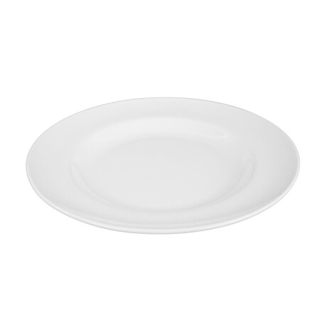 Plato llano de ceramica blanca con guarda ancha Plato llano de ceramica blanca con guarda ancha