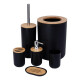 Juego De Accesorios Para Baño 6 Piezas Plástico Símil Madera Negro