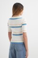 Sweater cuello bote BLANCO Y AZUL
