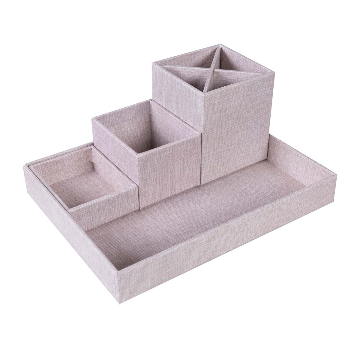 ORG ESCRITORIO 4 PIEZAS - PAPEL NATURAL-BEIGE LENA 
