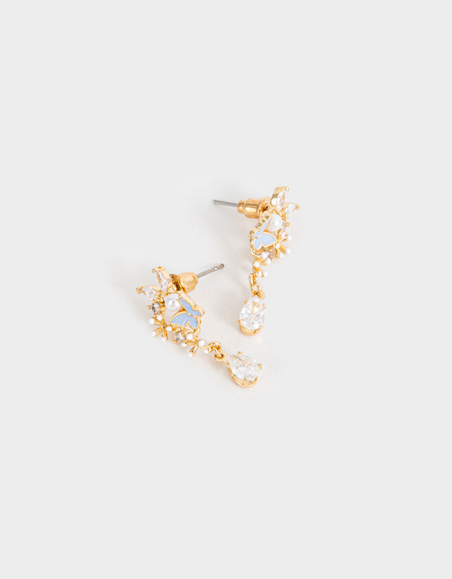 Aros Colgantes Cortos Premium Gold Aros - Dorado