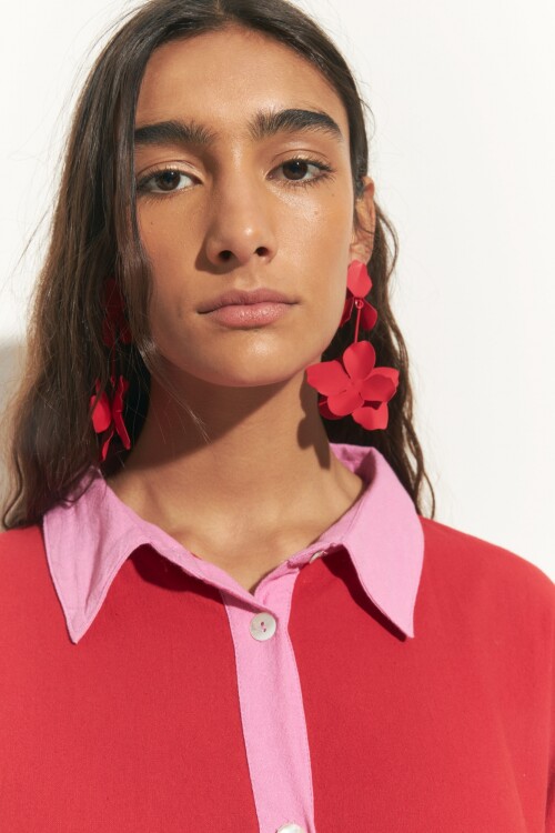 Caravanas party flor rojo