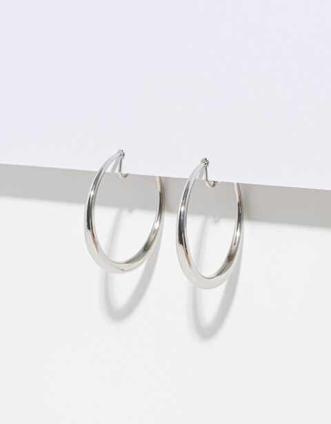 Aros Clips Metal Argollas Clip De Metal - Plateado Rodio