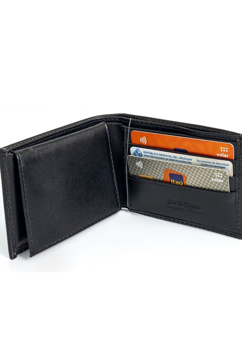 Billetera de cuero con visor Negro