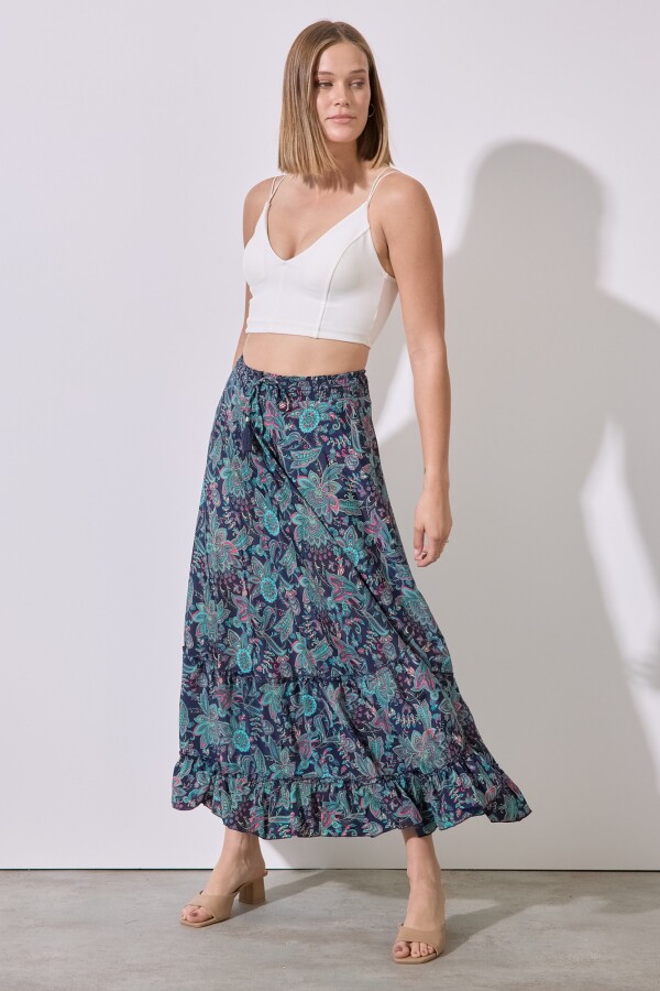 Falda Maxi Print MULTI/VERDE