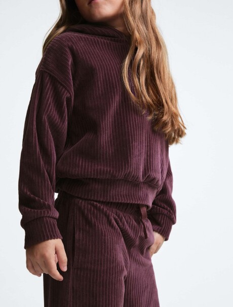 PANTALONES DE PANA DE PIERNA ANCHA BORDEAUX