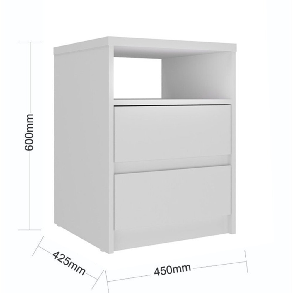 Mesa de Luz 2 Cajones SOUTH Plus Blanco