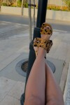 Firework Print Heels Camel / Negro