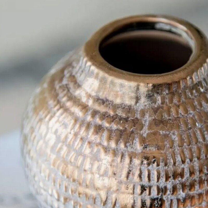 FLORERO GRANDE 20x20x19CM CERAMICA DORADO FLORERO GRANDE 20x20x19CM CERAMICA DORADO