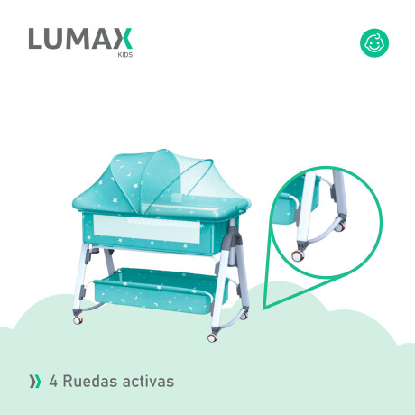 Cuna Colecho Moises con Ruedas y Mosquitero Bebe Verde