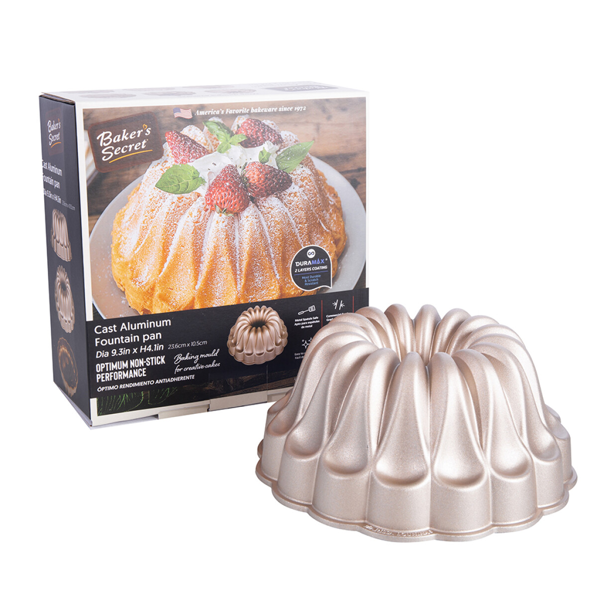 Molde bizcocho bundt Flor de Lis en aluminio colado con antiadherente.