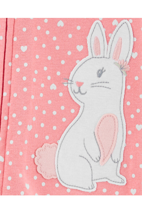Pijama una pieza de algodón estampa conejo Sin color