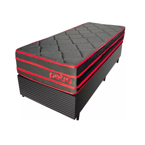 Sommier Colchón Petra 1 Plaza 30cm Espuma De Alta Densidad Reversible 150kg Negro Sommier Colchón Petra 1 Plaza 30cm Espuma De Alta Densidad Reversible 150kg Negro